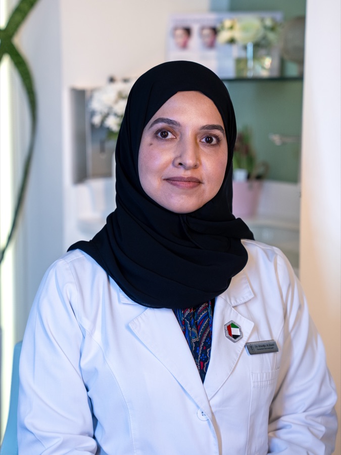 Dr. Khadija Al-Zaabi, consultant dermatologist Abu Dhabi — UK-trained specialist at House of Skincare, Yas Island